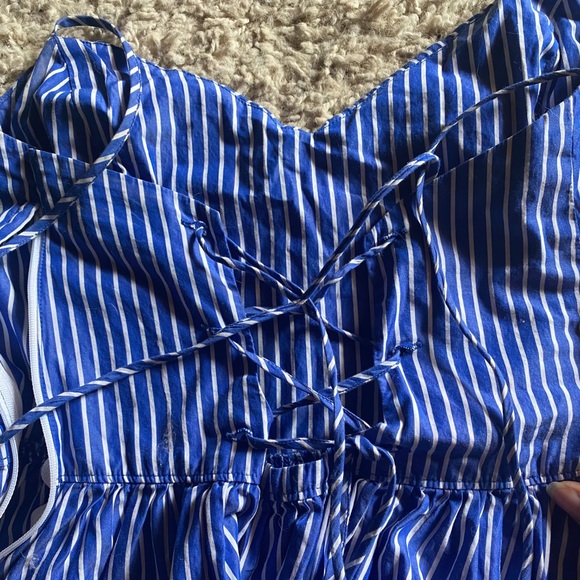 Blue and White Striped Dress Size Small Spaghetti - Picture 6 of 7